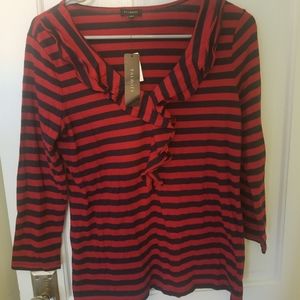 NWT Talbots 3/4 Sleeve Stripe Top